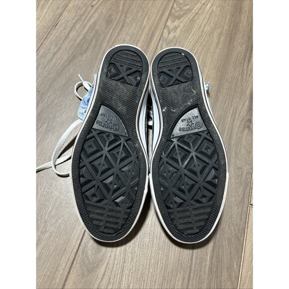 Converse Shoes Womens 8 Purple Blue Flowers Chuck Taylor High Top Sneakers - Picture 7 of 7